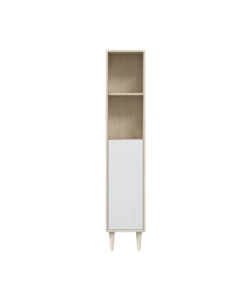 COLONNA BAGNO "VERONA" IN TRUCIOLARE MELAMINICO COLORE ROVERE E BIANCO, 30X25X150 CM